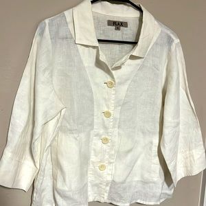 Flax Button Down Top, NWOT